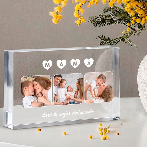 Placa Bloque para Mamá con Fotos personalizadas