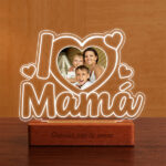 Lámpara I Love Mamá con foto personalizada Miniatura de Lámpara I Love Mamá con foto personalizada