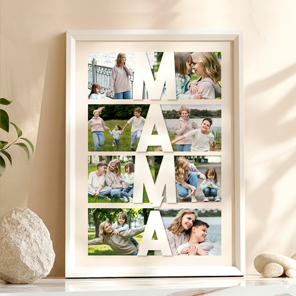Póster Mamá Vertical con Fotos personalizadas