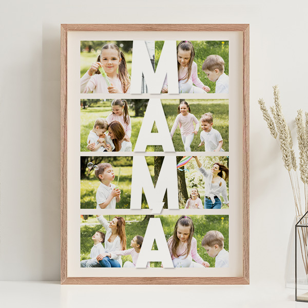 Póster Mamá Vertical con Fotos personalizadas