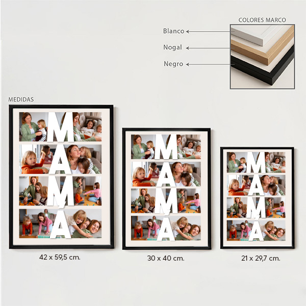 Póster Mamá Vertical con Fotos personalizadas