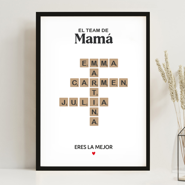 Póster Scrabble con Nombres personalizados