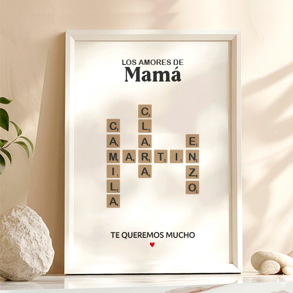 Póster Scrabble con Nombres personalizados