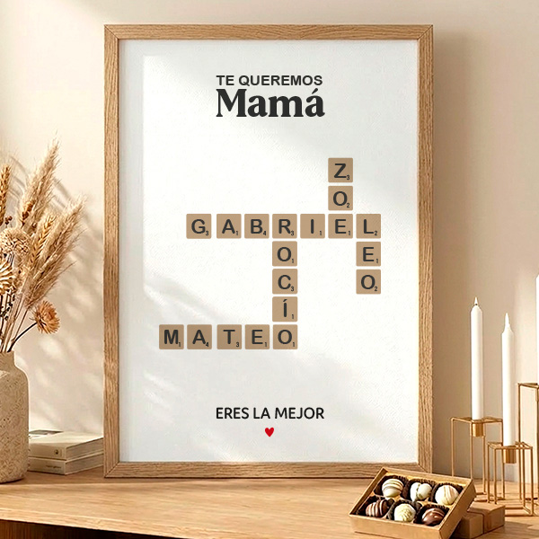 Póster Scrabble con Nombres personalizados