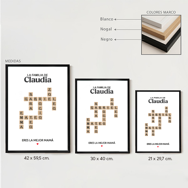 Póster Scrabble con Nombres personalizados