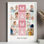 Miniatura de Póster Mamá con Cuadros Rosa y Fotos personalizadas