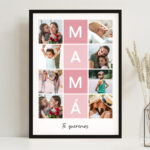 Miniatura de Póster Mamá con Cuadros Rosa y Fotos personalizadas