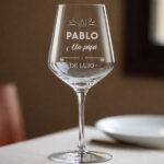 Miniatura de Copa de Vino para Papá con Nombre y Texto personalizado