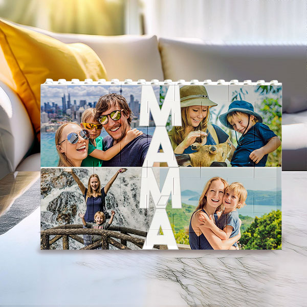 Puzle de Bloques Mamá Vertical con Fotos personalizadas