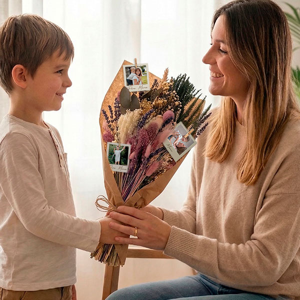 Ramo de Flores con Fotos personalizadas