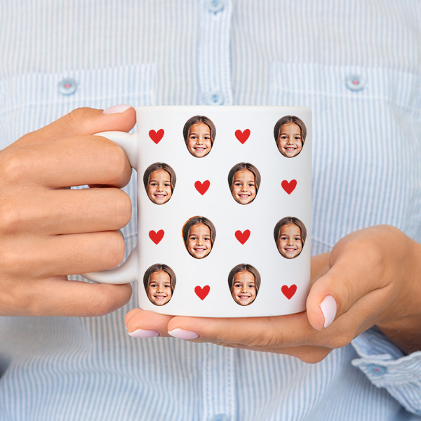 Taza con Corazones y Fotos personalizadas