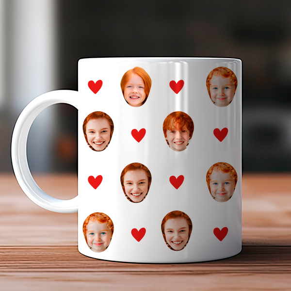 Taza con Corazones y Fotos personalizadas