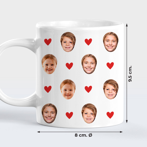 Taza con Corazones y Fotos personalizadas