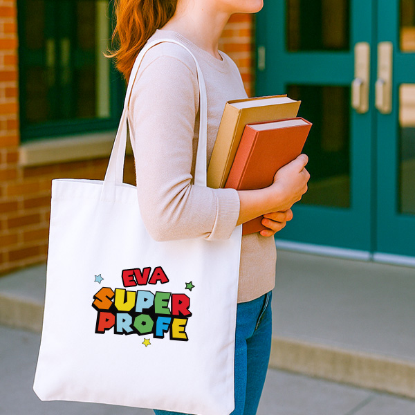 Tote Bag Super Profe con Nombres personalizados
