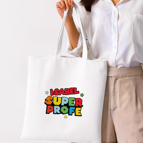 Tote Bag Super Profe con Nombres personalizados
