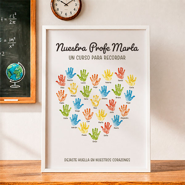 Póster para Profes con Manos y Nombres personalizados