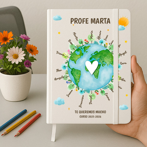 Libreta Planeta con Nombres personalizados