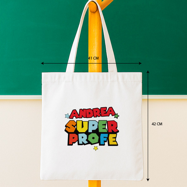 Tote Bag Super Profe con Nombres personalizados