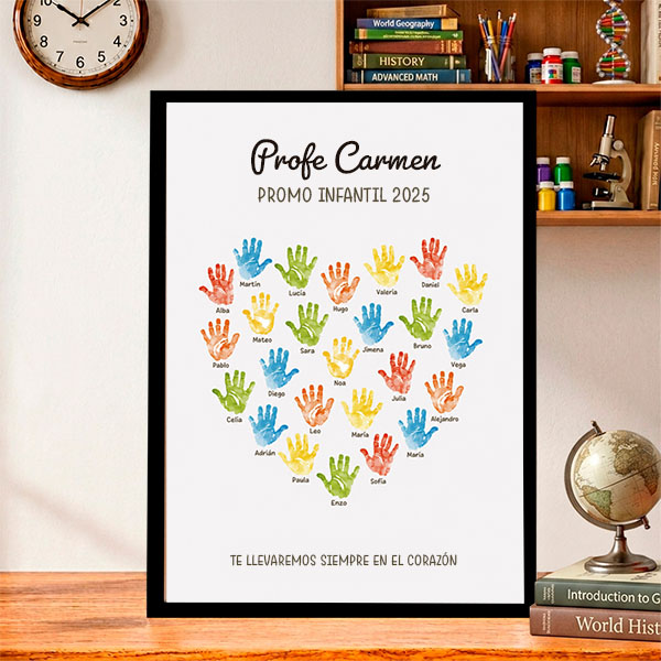 Póster para Profes con Manos y Nombres personalizados