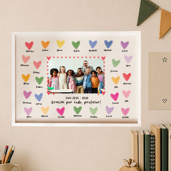 Póster para Profes de Corazones con Foto personalizada