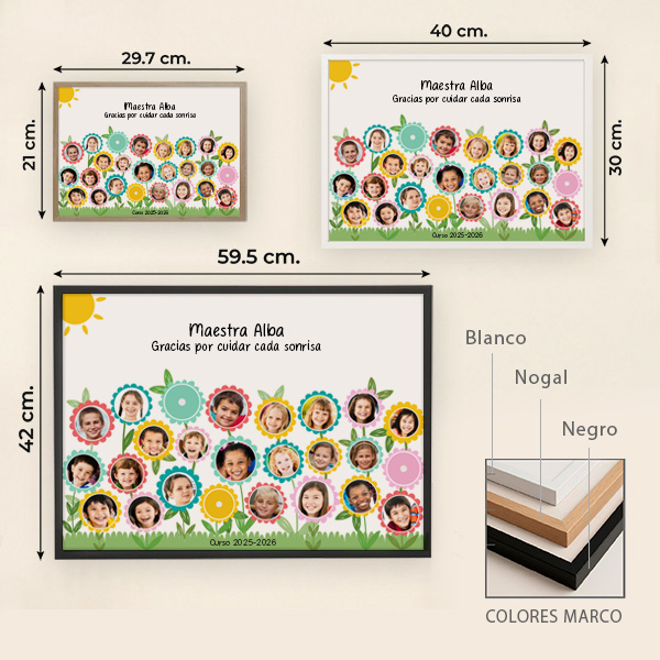Póster para Profes de Flores con Fotos personalizadas