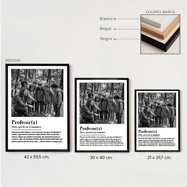 Póster Definición de Profe en Blanco y Negro con Fotos personalizadas