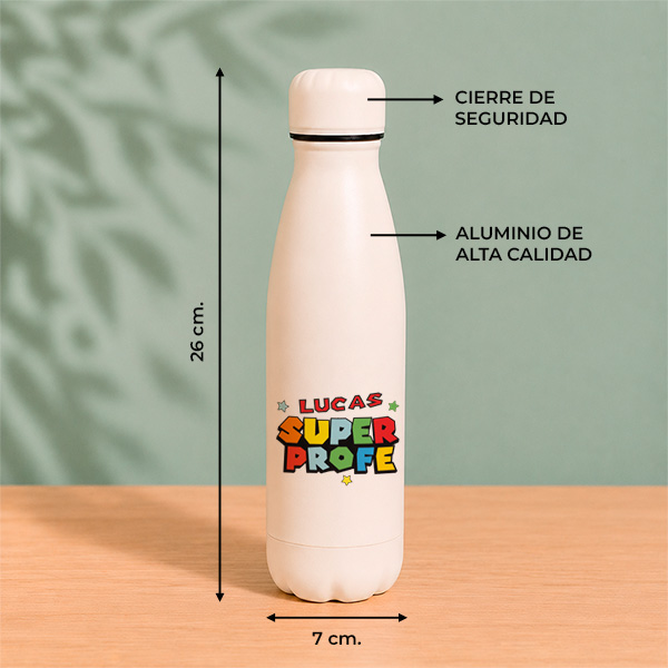 Botella Super Profe con Nombres personalizados