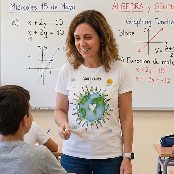 Camiseta Planeta para Profes con Nombres personalizados