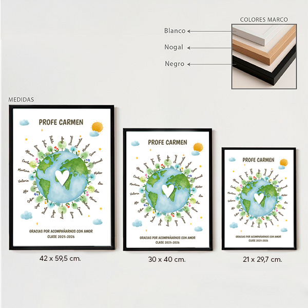 Póster Planeta con Nombres personalizados