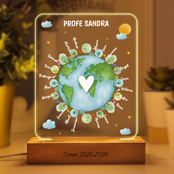 Lámpara Planeta para Profe con Nombres personalizados