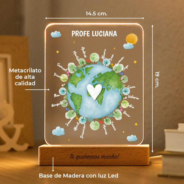 Lámpara Planeta para Profe con Nombres personalizados