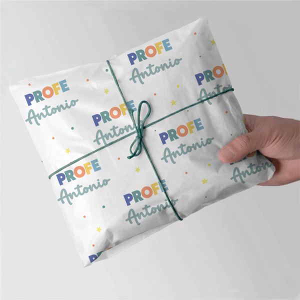 Papel de Regalo para Profes de Colores con Nombre personalizado