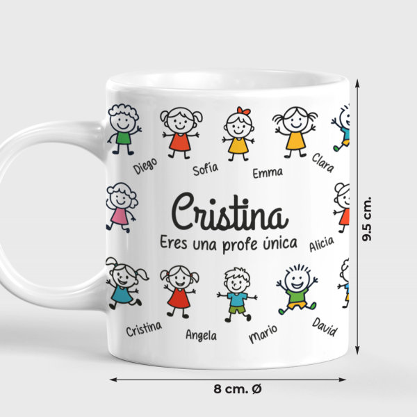 Taza con Muñequitos y Nombres personalizados