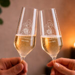 Miniatura de Pack de 2 Copas de Champagne Ilustración con Nombres personalizados