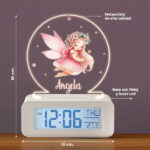 Miniatura de Reloj Despertador Hada con Luz y Nombre personalizado