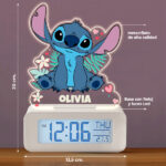 Miniatura de Reloj Despertador Stitch con Luz y Nombre personalizado