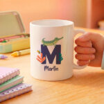 Miniatura de Taza Infantil Irrompible con Inicial personalizada