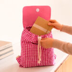 Miniatura de Mochila Saco Infantil Cuadros Rosas personalizada