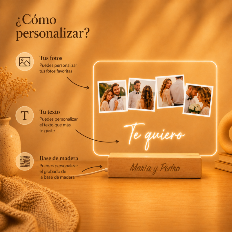 Lámpara Polaroid con Fotos personalizada
