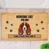 Paillasson bienvenue à la maison avec nom de l’animal de compagnie personnalisé