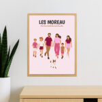 Vignette de Affiche Famille de Face avec Prénoms et Texte personnalisé