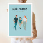 Vignette de Affiche Famille de Face avec Prénoms et Texte personnalisé
