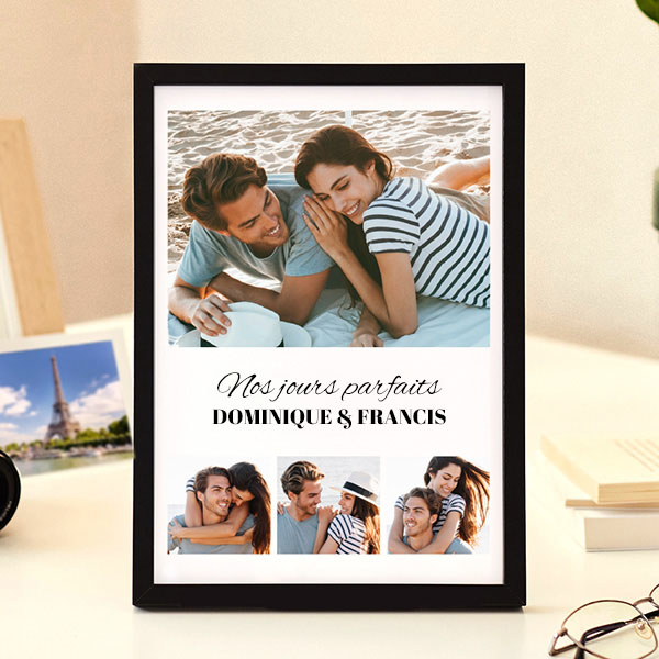 Plaque collage photo avec textes personnalisée