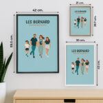 Vignette de Affiche Famille de Face avec Prénoms et Texte personnalisé