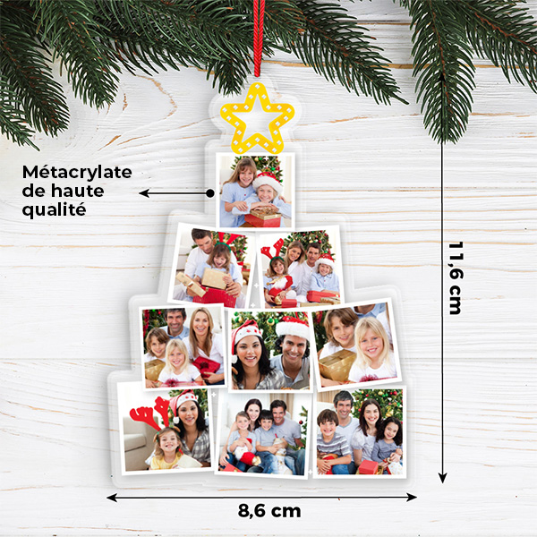 Pack de décorations pour sapin de Noël avec photos personnalisées