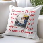 Vignette de Coussin Je t’aime avec photo personnalisé
