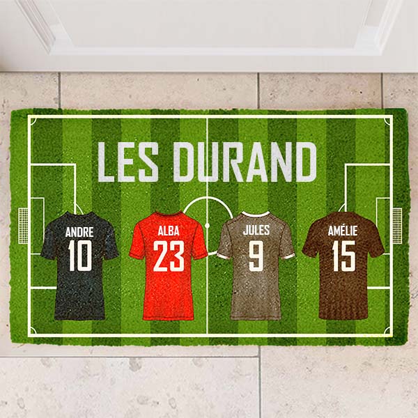 Paillasson Équipe de Football Familiale personnalisé