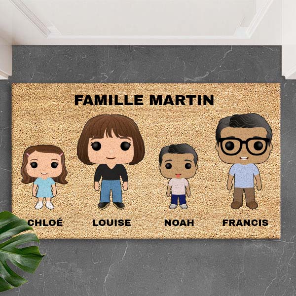 Paillasson Funkos avec prénoms et texte personnalisé