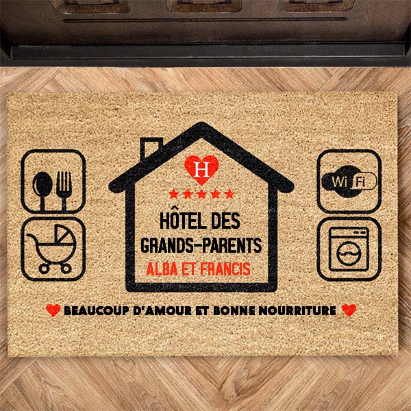 Paillasson Hôtel Grands-Parents personnalisé