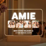 Vignette de Lampe Amie avec quatre photos et texte personnalisée